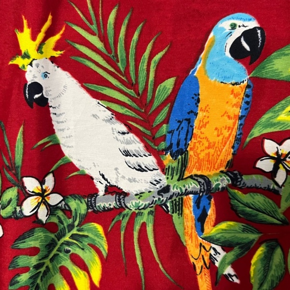 Rima parakeet Red Short Sleeve Hawaiian Shirt Size Medium